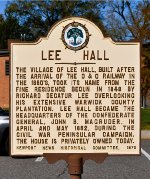 Lee Hall Historic Marker